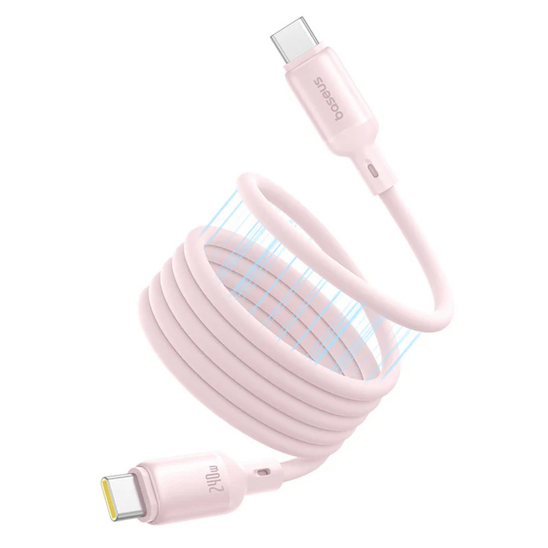 Фото Дата кабель Baseus PicoGo Magnetic Liquid Silicone Type-C to Type-C 240W (1m) (P10376800) (Baby Pink) в магазине vchehle.ua