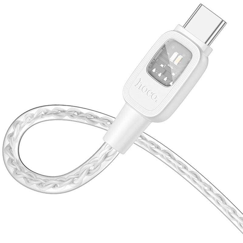Фото Дата кабель Hoco U124 Stone silicone power-off 60W Type-C to Type-C (1.2m) (Gray) в маназині vchehle.ua