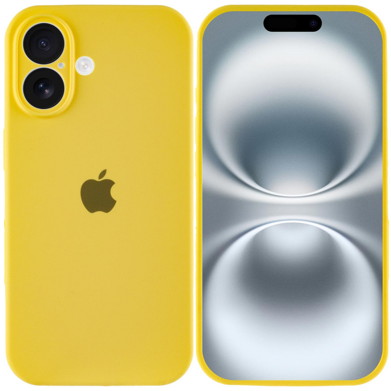 Фото Чехол Silicone Case Full Camera Protective (AA) для Apple iPhone 16 (6.1") (Желтый / Yellow) в магазине vchehle.ua