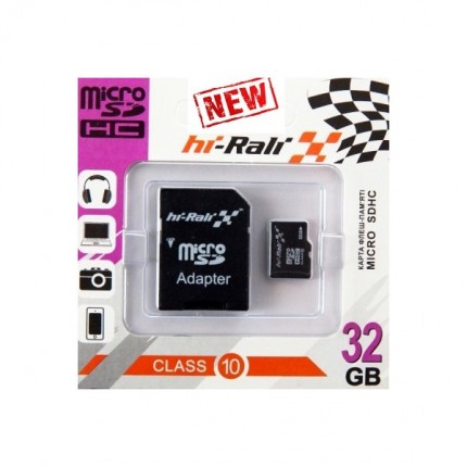 

Карта памяти Hi-Rali microSDHC 32 GB Card Class 10 + SD adapter (Черный) 56403