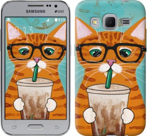 Чохол Зеленоокий кіт в окулярах на Samsung Galaxy Core Prime G360H