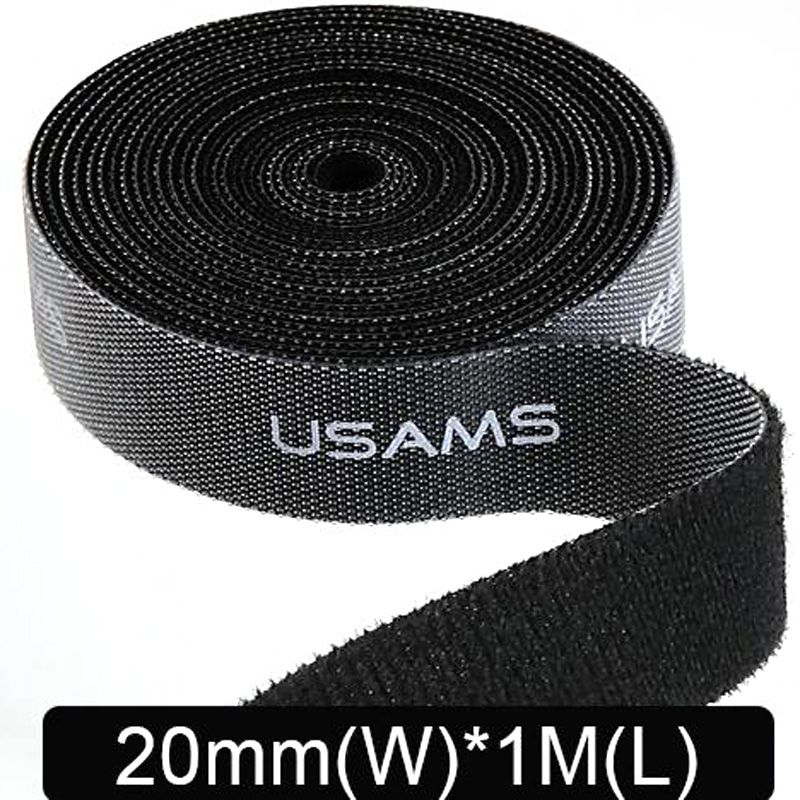 

Стяжка-липучка для кабелів Usams 20mm * 1m (Чорний) 686508