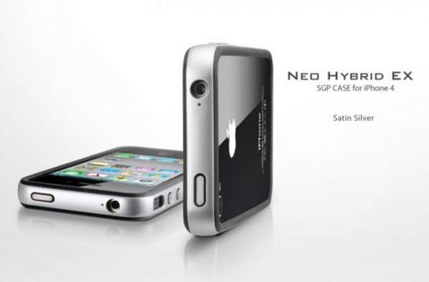 Бампер SGP Neo Hybrid EX (8 квітів) на iPhone 4 (срібний)