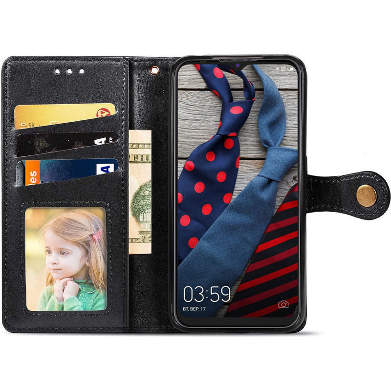 Кожаный чехол-книжка GETMAN Gallant (PU) для TECNO Spark 6 Go (Черный) в магазине vchehle.ua
