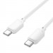 Фото Дата кабель Hoco X113 Beneficio Type-C to Type-C 60W (1m) (White) на vchehle.ua