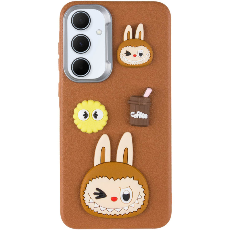 Фото Чехол TPU Leather Toys для Samsung Galaxy A35 (Labubu / Brown) на vchehle.ua