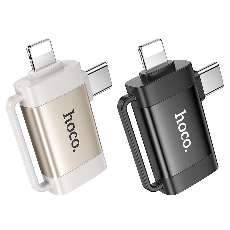 Переходник Hoco UA31F OTG 2in1 Lightning male/Type-C male to USB female