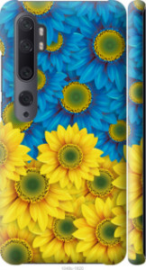 Чехол Жёлто-голубые цветы для Xiaomi Mi Note 10