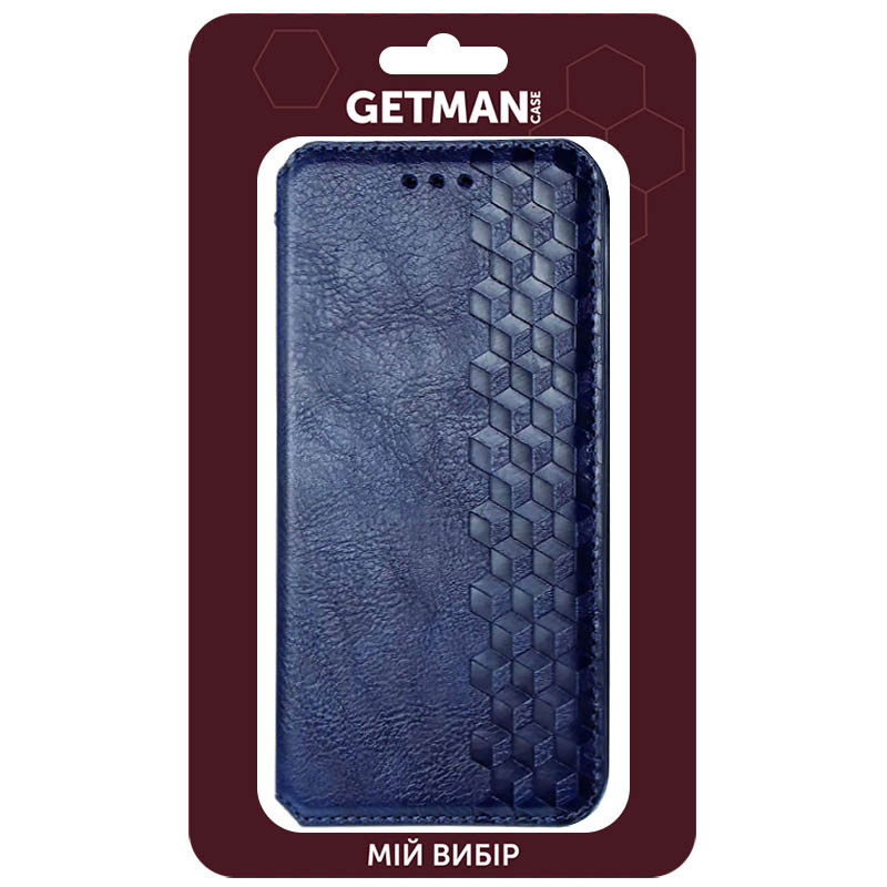 Купить Кожаный чехол книжка GETMAN Cubic (PU) для Xiaomi Redmi Note 9 / Redmi 10X (Синий) на vchehle.ua