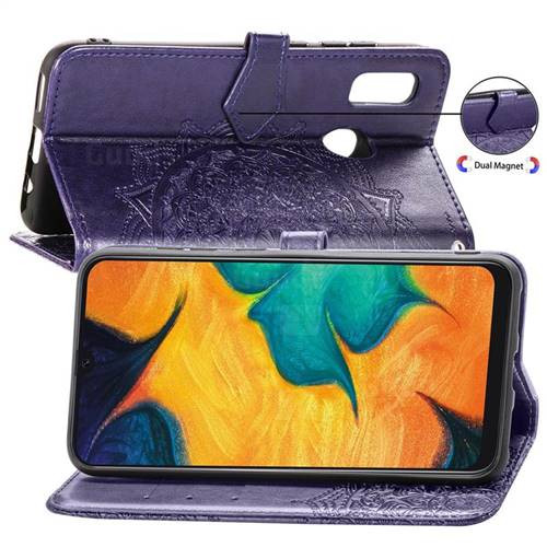 Кожаный чехол-книжка Art Case с визитницей для Samsung Galaxy A20 / A30 (Фиолетовый) в магазине vchehle.ua