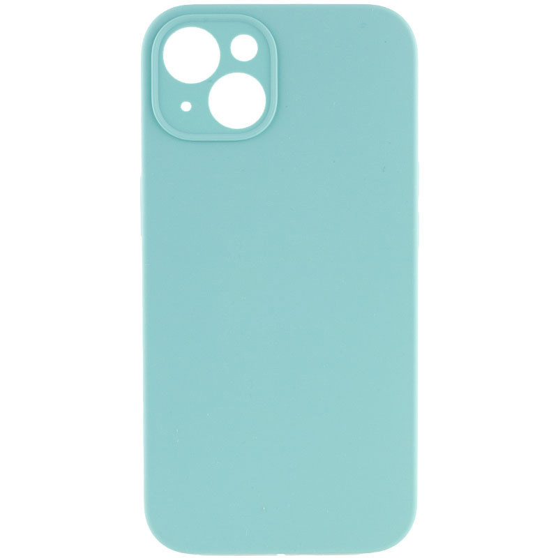 Чехол Silicone Case Full Camera Protective (AA) NO LOGO для Apple iPhone 14 (6.1") (Бирюзовый / Marine Green)