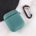 Фото Силиконовый футляр с микрофиброй для наушников Airpods 1/2 (Зеленый / Pine green) в магазине vchehle.ua