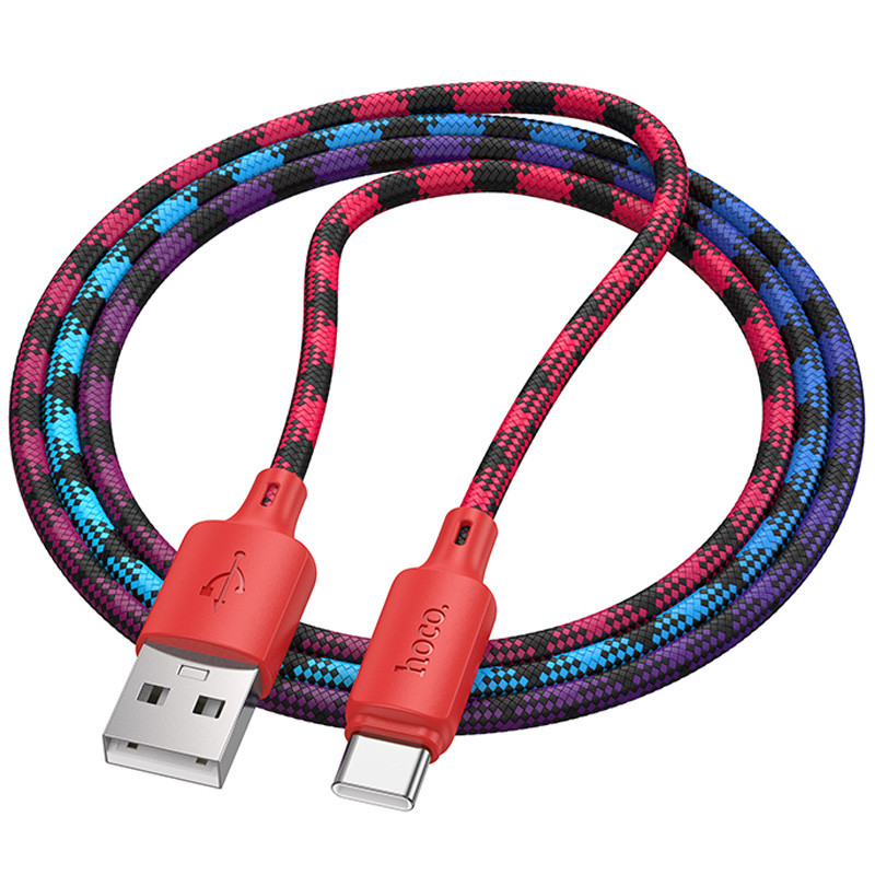 Фото Дата кабель Hoco X116 Meridian USB to Type-C 3A (1m) (Gradient Red Mix) на vchehle.ua
