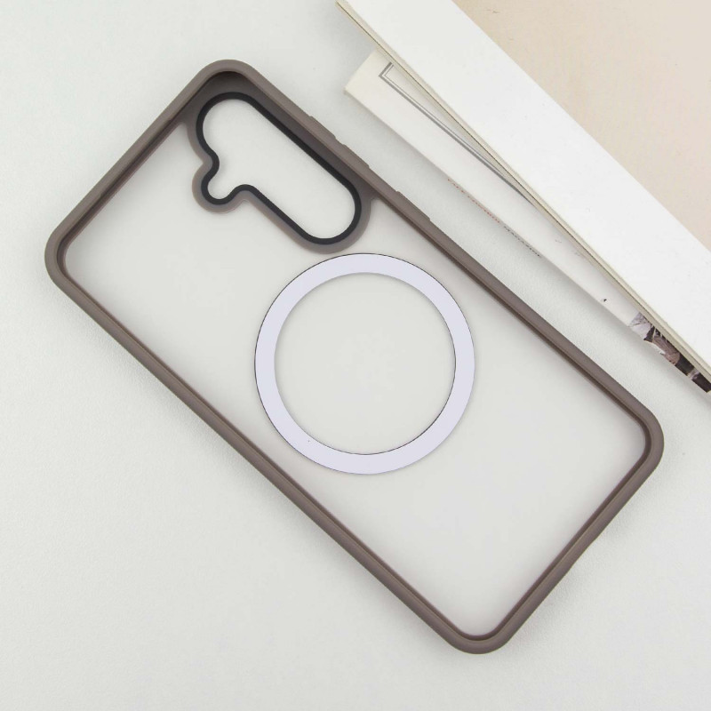TPU+PC чехол Metal Buttons with Magnetic Safe Colorful для Samsung Galaxy S25 (Серый / Grey) в магазине vchehle.ua