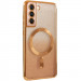TPU чехол Delight case with Magnetic Safe с защитными линзами на камеру для Samsung Galaxy S21 FE (Золотой / Gold)