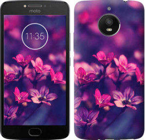 Чехол Пурпурные цветы для Motorola Moto E4 Plus