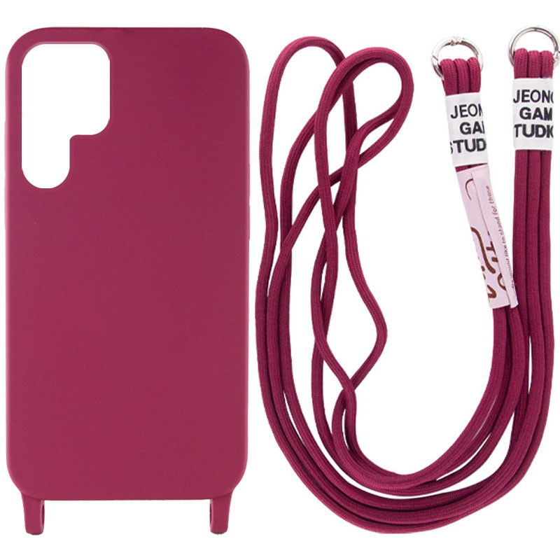 

Чехол Cord case c длинным цветным ремешком для Samsung Galaxy S22 Ultra (Красный / Rose Red) 1423582