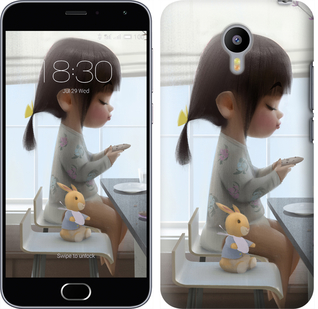 

Чехол Милая девочка с зайчиком для Meizu M2 636651