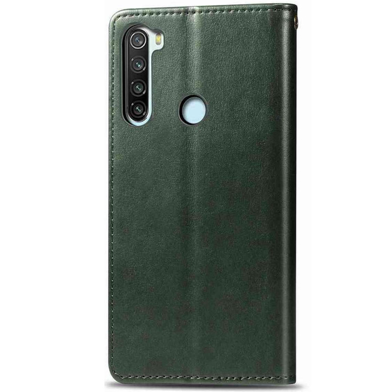 Фото Кожаный чехол книжка GETMAN Gallant (PU) для Xiaomi Redmi Note 8T (Зеленый) на vchehle.ua