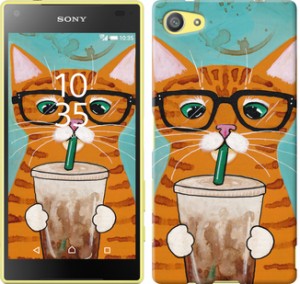 Чехол Зеленоглазый кот в очках для Sony Xperia Z5 Compact E5823