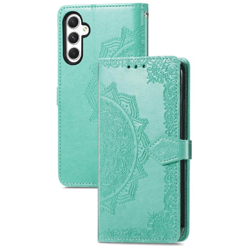 Фото Кожаный чехол-книжка Art Case с визитницей для Samsung Galaxy A35 (Бирюзовый) на vchehle.ua