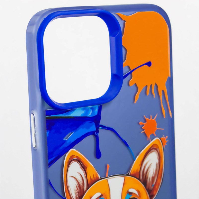 TPU+PC чехол TakiTaki Graffiti magic glow для Apple iPhone 14 Pro Max (6.7") (Corgi dog / Blue) в магазине vchehle.ua