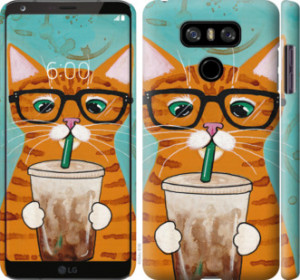 Чехол Зеленоглазый кот в очках для LG G6 