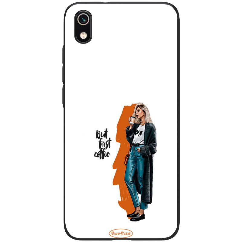 

TPU+PC чехол ForFun для Xiaomi Redmi 7A (But first coffee / белый) 788337