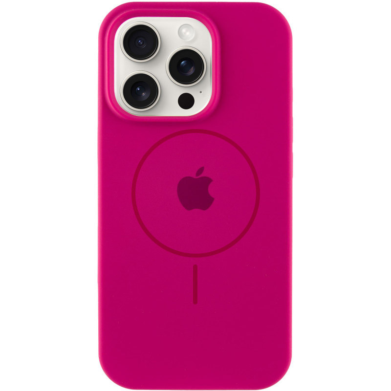 Чохол Silicone Case Full Protective (AA) with Magnetic Safe на Apple iPhone 12 Pro Max (6.7") (Малиновий / Dragon Fruit)
