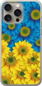 Чехол Жёлто-голубые цветы для iPhone 15 Pro Max