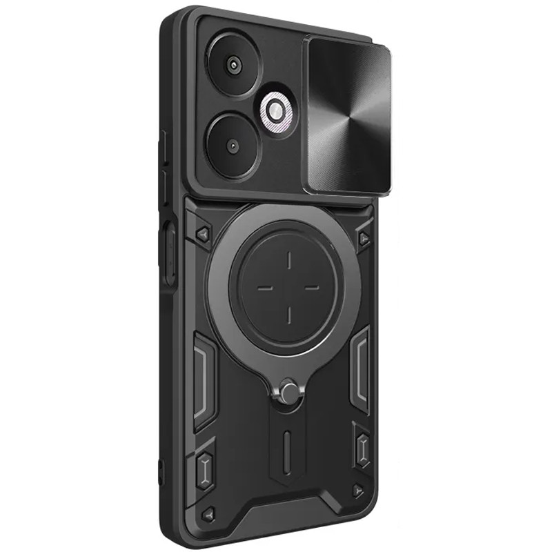 Фото Ударопрочный чехол Bracket case with Magnetic для Xiaomi Poco M6 Pro 5G (Black) на vchehle.ua