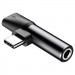 Фото Уценка Переходник Baseus L41 Type-C to Type-C + 3.5mm (CATL41) (Поврежденная упаковка / Черный) на vchehle.ua