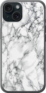 Чехол Мрамор белый для iPhone 15