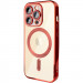 TPU чехол Fibra Chrome with Magnetic safe для Apple iPhone 15 Pro (6.1") (Red)