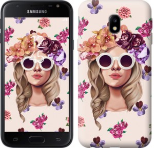 Чехол Девушка с цветами v2 для Samsung Galaxy J4 2018