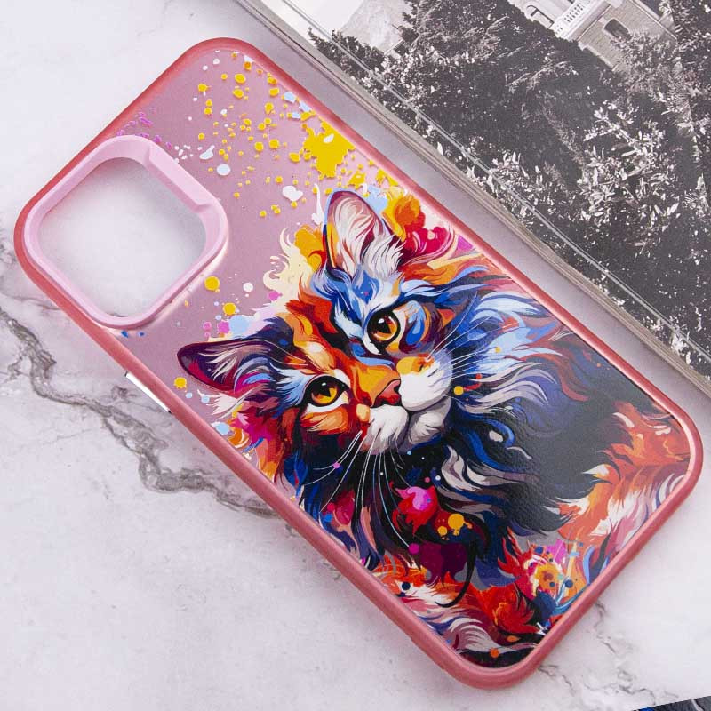 Фото TPU+PC чохол TakiTaki Magic glow на Apple iPhone 15 (6.1") (Cat / Pink) в маназині vchehle.ua