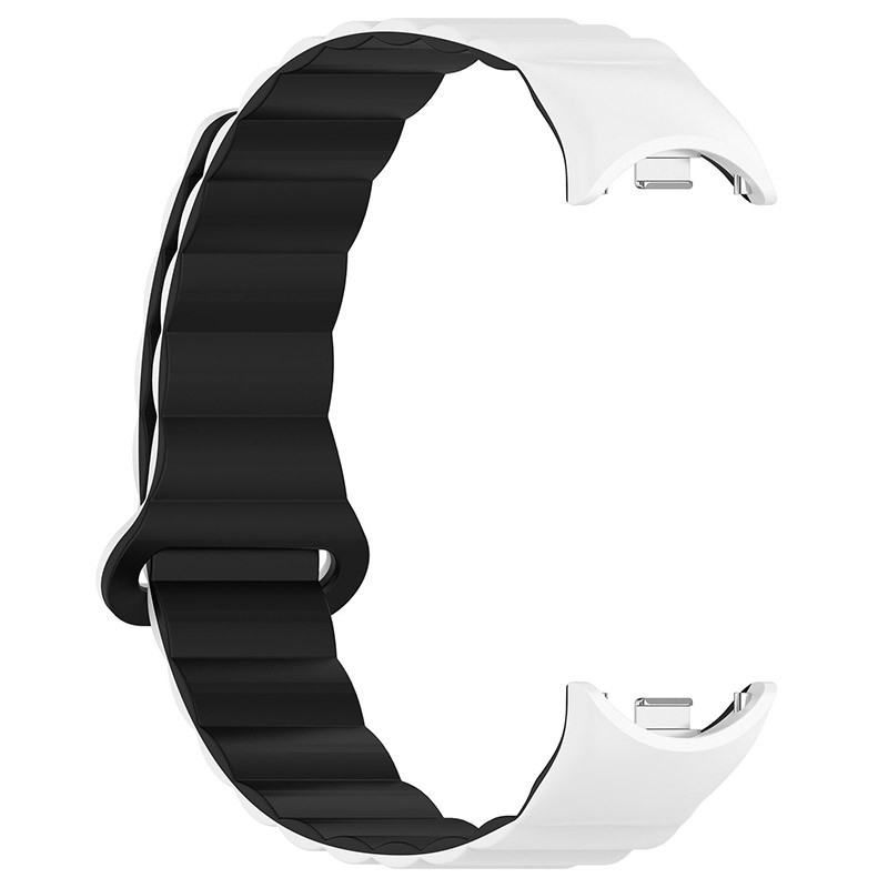 Фото Ремешок Dual-color Magnetic для Xiaomi Mi Band 9/8 (White / Black) в магазине vchehle.ua