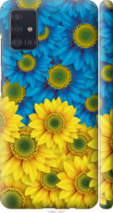Чехол Жёлто-голубые цветы для Samsung Galaxy A51 2020 A515F
