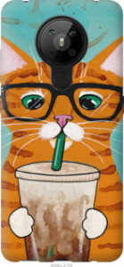 Чехол Зеленоглазый кот в очках для Nokia 5.3