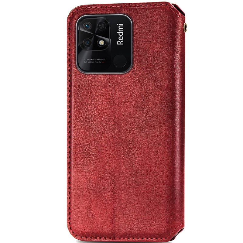 Фото Кожаный чехол-книжка GETMAN Cubic (PU) для Xiaomi Redmi 10C (Красный) на vchehle.ua