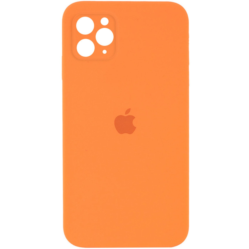 Чохол Silicone Case Square Full Camera Protective (AA) на Apple iPhone 11 Pro Max (6.5") (Помаранчевий / Papaya)