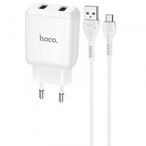 СЗУ Hoco N7 Speedy 2.1A (2USB-A) + кабель USB to MicroUSB