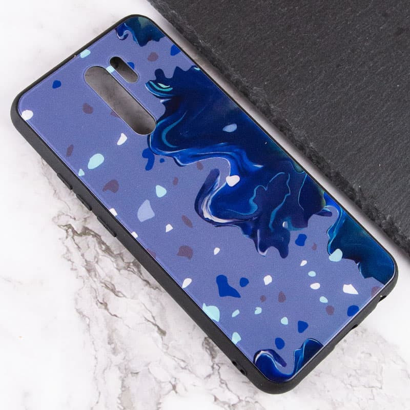 Фото TPU+Glass чехол Diversity для Xiaomi Redmi Note 8 Pro (Stains blue) на vchehle.ua