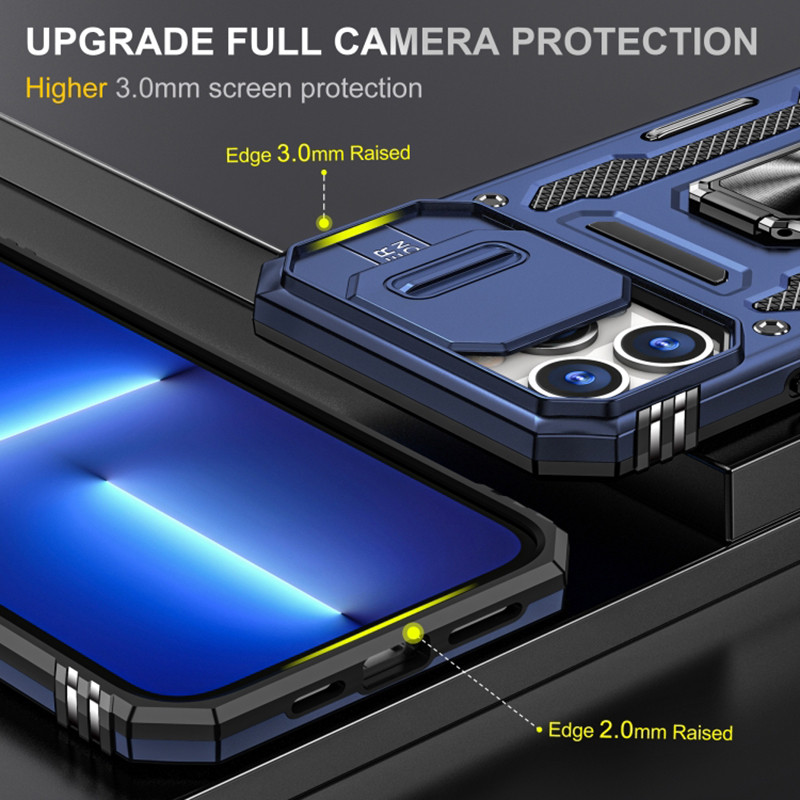 Фото Ударопрочный чехол Camshield Army Ring для Apple iPhone 13 Pro Max (6.7") (Синий / Navy) в магазине vchehle.ua