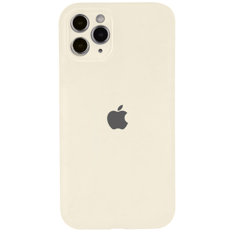 Чехол Silicone Case Full Camera Protective (AA) для Apple iPhone 12 Pro (6.1") (Бежевый / Antique White)