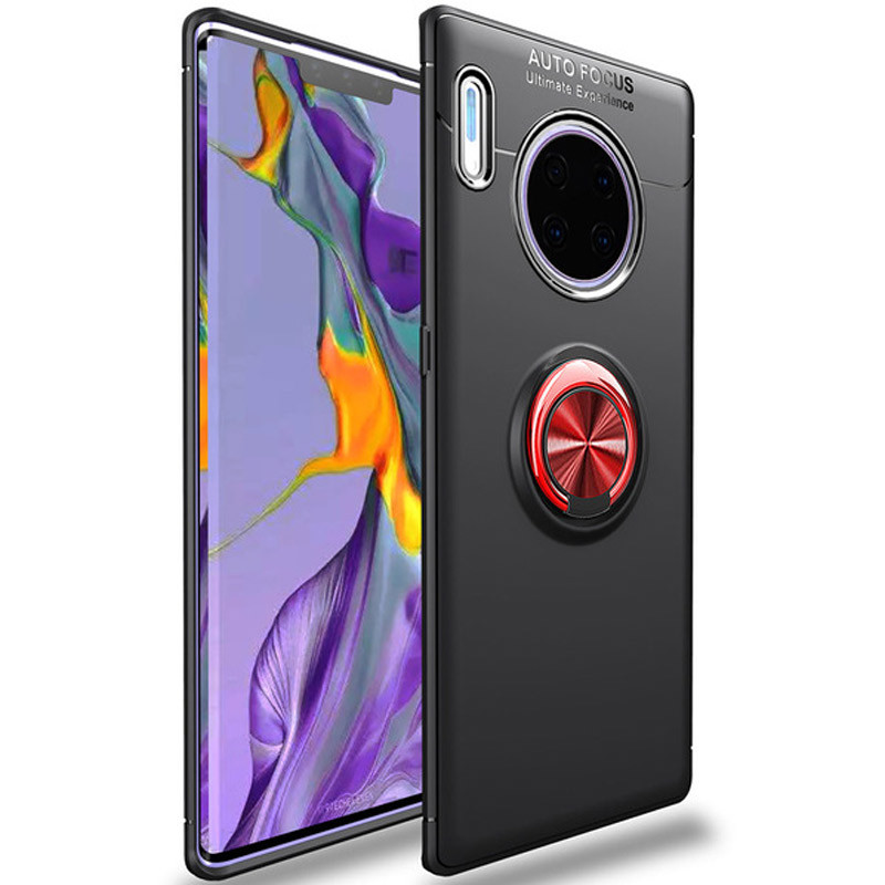 

TPU чохол Deen ColorRing під магнітний тримач на Huawei Mate 30 (Чорний / Червоний) 788103