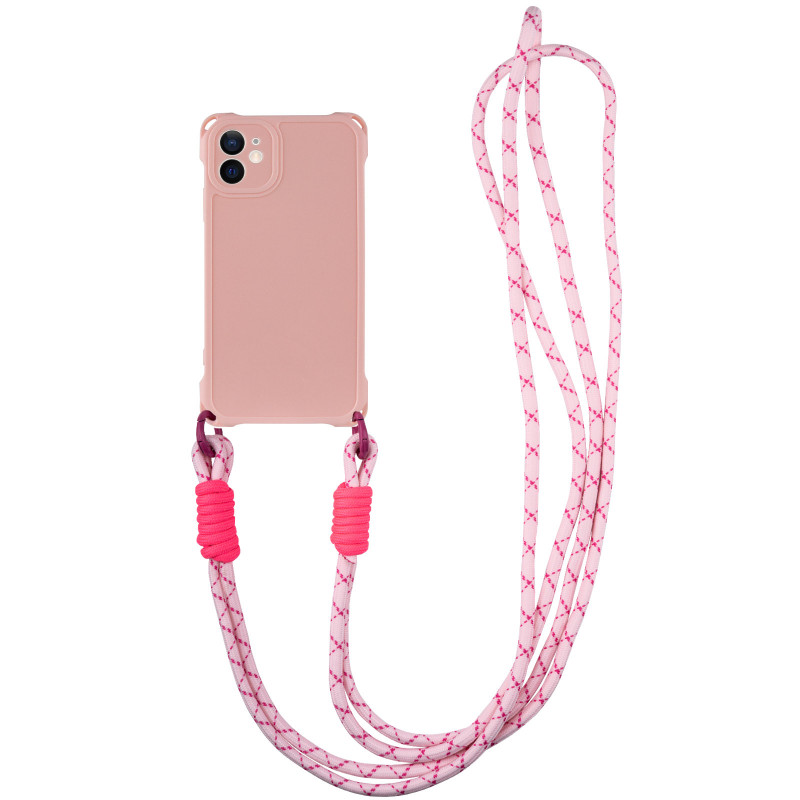 Чехол TPU CrossBody with straps для Apple iPhone 11 (6.1") (Pink)