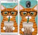 Чехол Зеленоглазый кот в очках для Samsung Galaxy Note 3 N9000