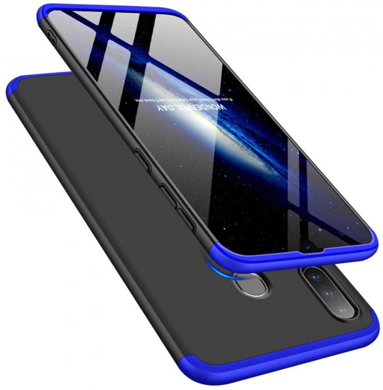Фото Пластиковая накладка GKK LikGus 360 градусов (opp) для Samsung Galaxy A20s (Черный / Синий) на vchehle.ua