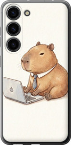 Чехол Funny Capybara CEO Working для Samsung Galaxy S23